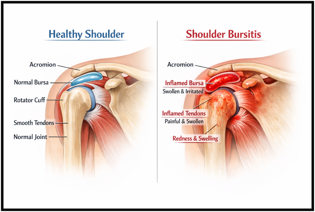Shoulder Bursitis: Causes, Symptoms, Treatment, and Relief