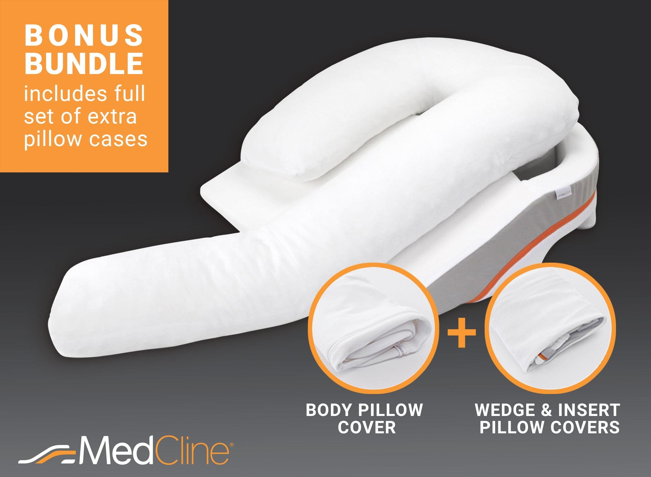 Acid Reflux Relief Pillow Extra Cases Bundle MedCline