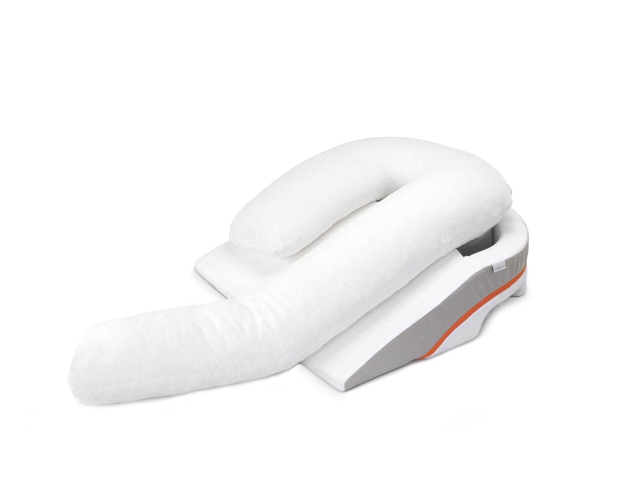 MedCline reflux relief system with inclined wedge, body pillow, and arm pocket support
